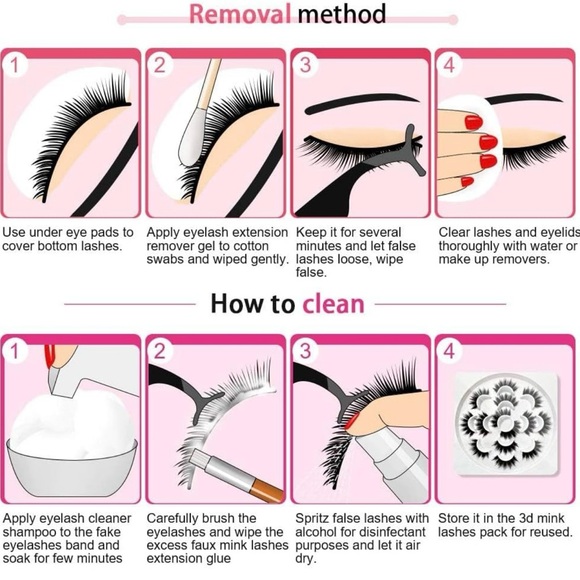 7 Pairs 6D Wispy Faux Mink Reusable Lashes with 4 Brushes, Scissors, Tweezers - Picture 6 of 8